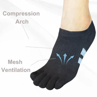 Soxsense | Cushioned No-Show Toe Socks, 4 Pairs