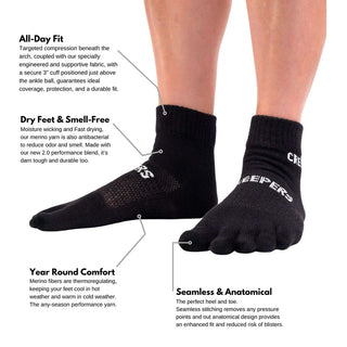 Merino Toe Socks 2.0 | Quarter Crew
